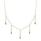 Drop Necklace for Women in Gold or Silver with Five Cubic Zirconia Stone by Hollywood Sensation®