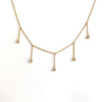 Drop Necklace for Women in Gold or Silver with Five Cubic Zirconia Stone by Hollywood Sensation®