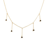 Drop Necklace for Women in Gold or Silver with Five Cubic Zirconia Stone by Hollywood Sensation®