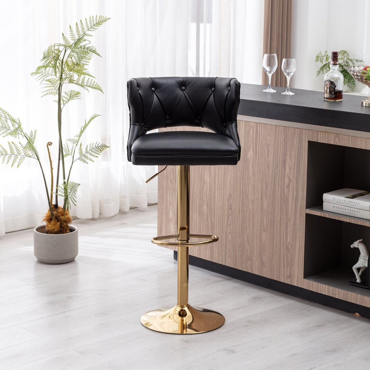 Set of 2 Modern Fashionable Velvet Bar Stools by Blak Hom