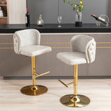 Set of 2 Modern PU Upholstered Swivel Barstools by Blak Hom