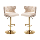 Set of 2 Modern Fashionable Velvet Bar Stools by Blak Hom