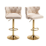 Set of 2 Modern Fashionable Velvet Bar Stools by Blak Hom