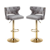 Set of 2 Modern Fashionable Velvet Bar Stools by Blak Hom