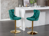 Golden Swivel Velvet Barstools by Blak Hom