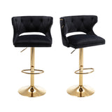 Set of 2 Modern Fashionable Velvet Bar Stools by Blak Hom