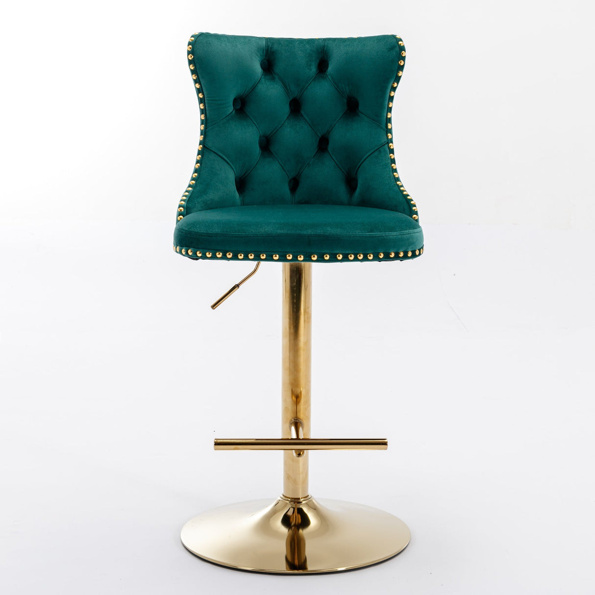 Golden Swivel Velvet Barstools by Blak Hom