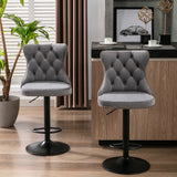 Set of 2 Swivel Velvet Barstools by Blak Hom