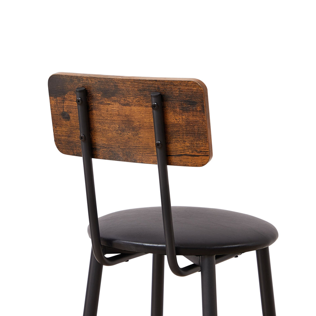 Bar Table Set with 4 Bar stools PU Soft seat with backrest, Rustic Brown by Blak Hom