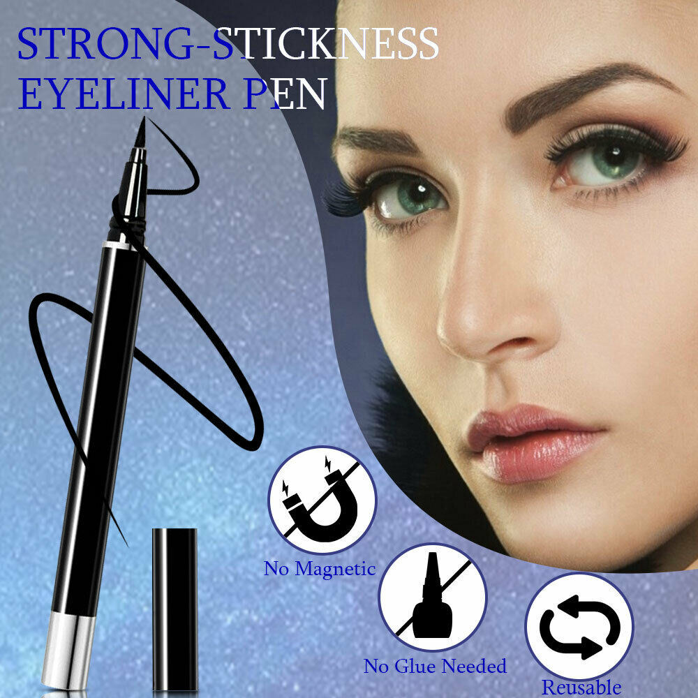 Free shipping Waterproof Magnetic Eyeliner with 5 Pairs Eyelashes and Tweezer Long Lashes Kit by Js House