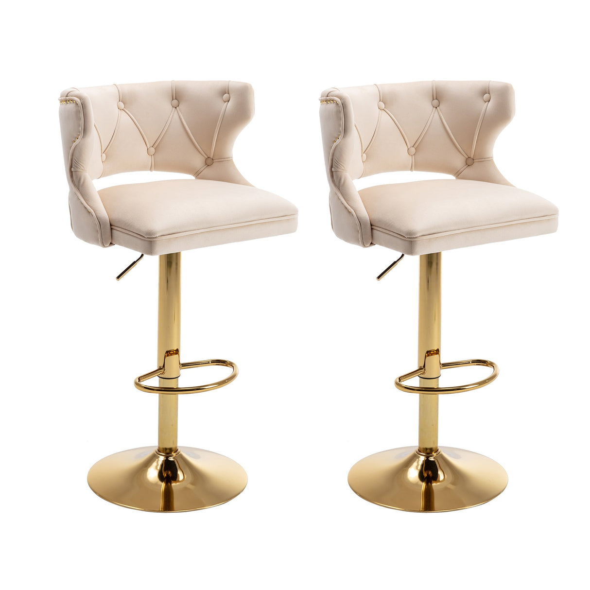 Set of 2 Modern Fashionable Velvet Bar Stools by Blak Hom