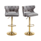 Set of 2 Modern Fashionable Velvet Bar Stools by Blak Hom