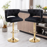 Set of 2 Modern Fashionable Velvet Bar Stools by Blak Hom