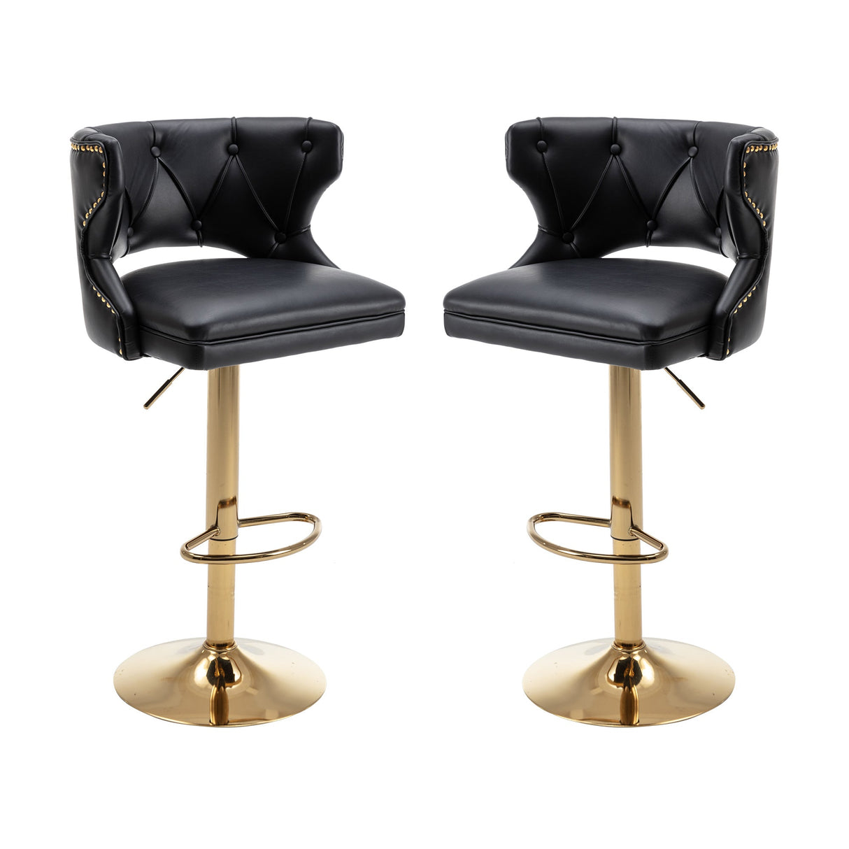 Set of 2 Modern Fashionable Velvet Bar Stools by Blak Hom