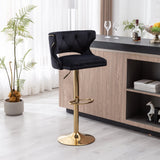 Set of 2 Modern Fashionable Velvet Bar Stools by Blak Hom