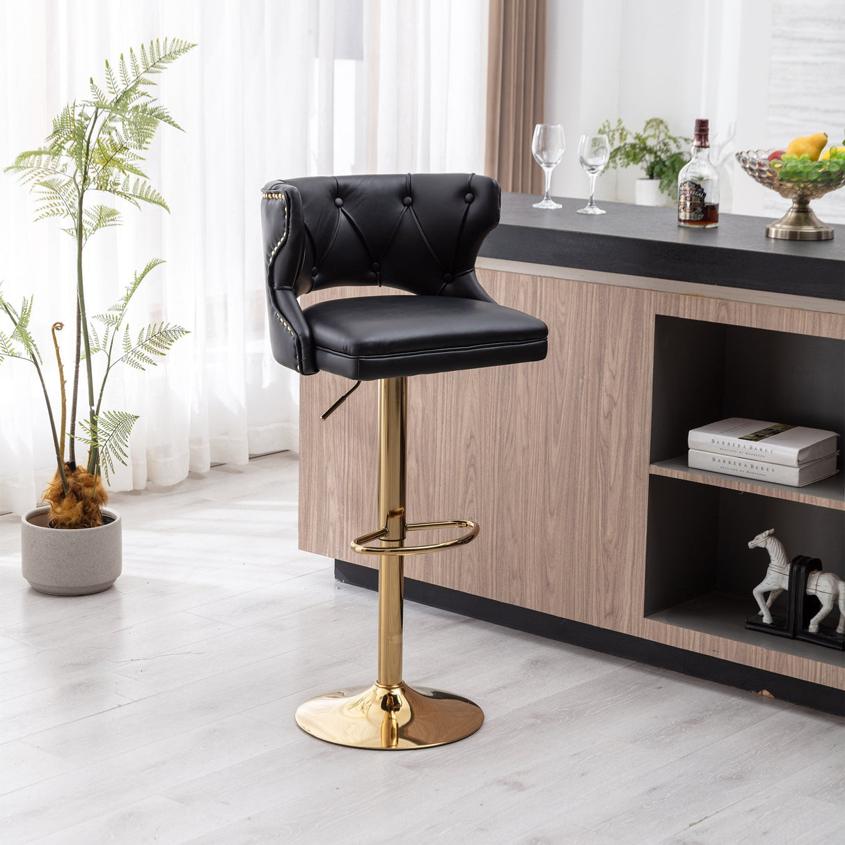 Set of 2 Modern Fashionable Velvet Bar Stools by Blak Hom