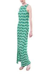 Donna Morgan Boat Neck Sleeveless Pull Over Side Slit Long Jersey Maxi Dress by Curated Brands