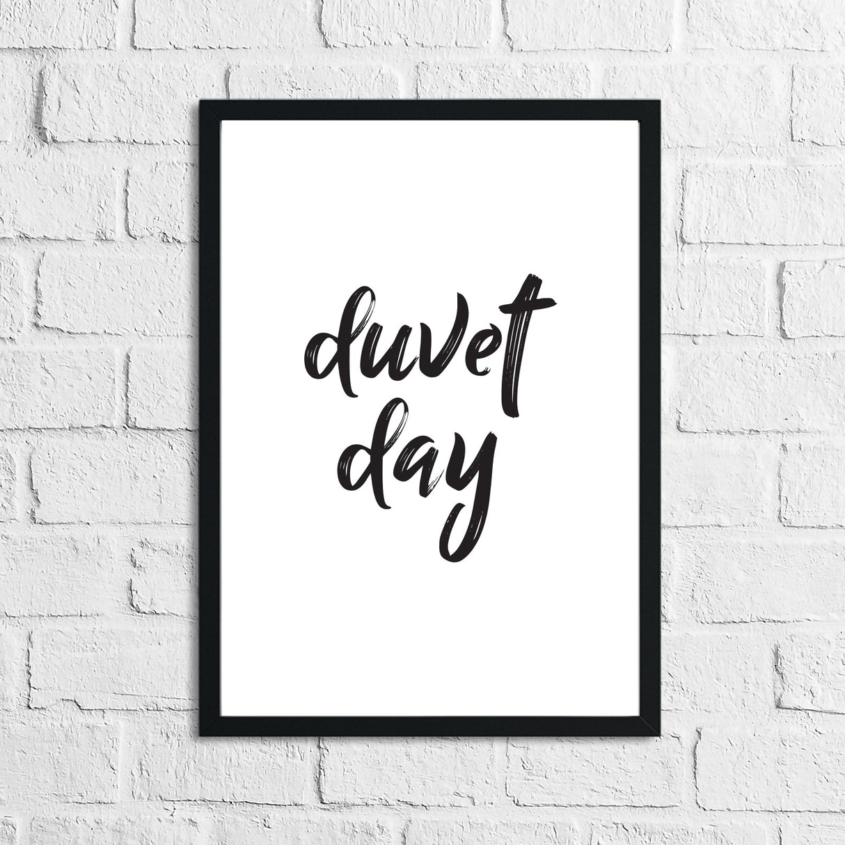 Duvet Day Black Bedroom Simple Decor Print by WinsterCreations™ Official Store