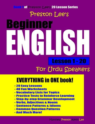 Preston Lee's Beginner English Lesson 1 - 20 For Urdu Speakers - Paperback by Books by splitShops