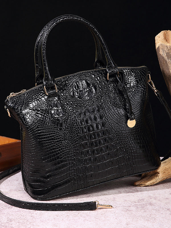 Alligator Print Pleated Split-Joint Bags Handbags by migunica