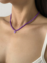 Original Solid Color Beads Necklace by migunica