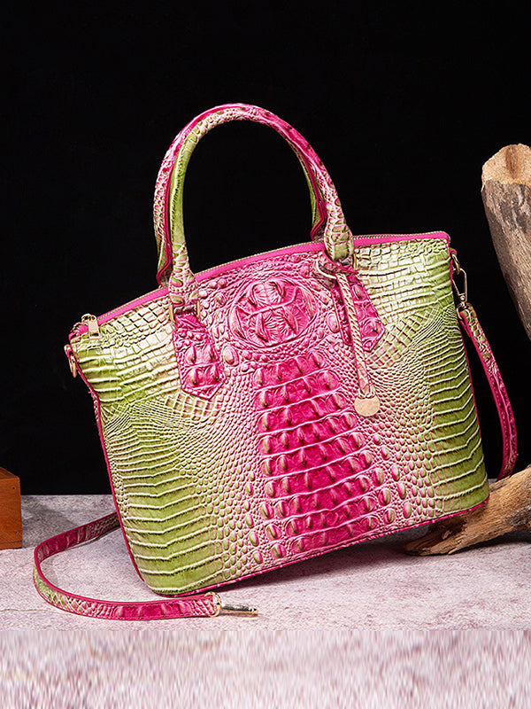 Alligator Print Pleated Split-Joint Bags Handbags by migunica