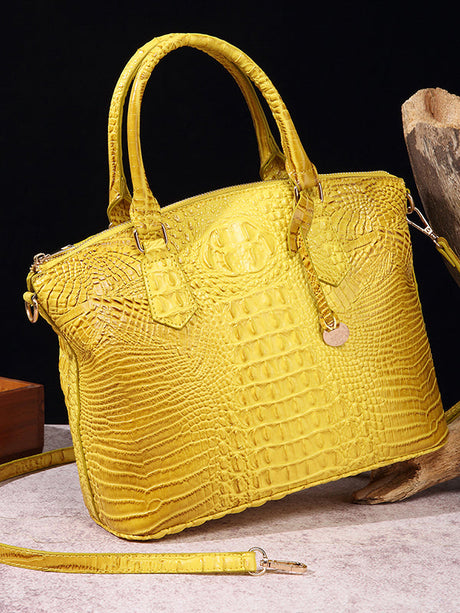 Alligator Print Pleated Split-Joint Bags Handbags by migunica