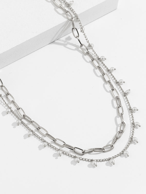 Urban Geometric Pearl Waist Chain Accessories by migunica