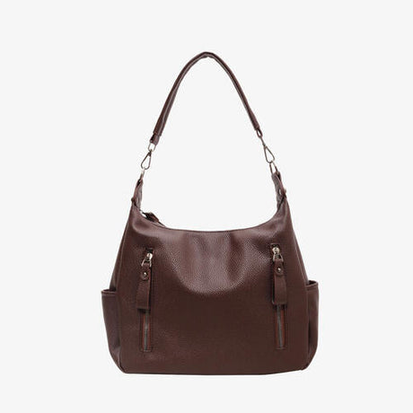 Zipper PU Leather Shoulder Bag by Coco Charli