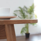 Natural Solid Oak Round Corner Dining Table by Blak Hom