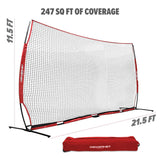 PowerNet Sports Barrier Net 21.5 ft x 11.5 ft Safety Backstop Barricade for Baseball, Lacrosse, Basketball, Soccer, Field Hockey, Softball by Jupiter Gear