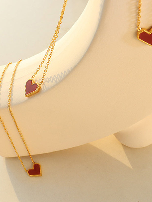 Simple  Geometric Heart Shape Necklaces Accessories by migunica