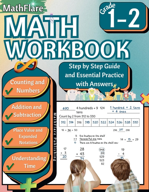 MathFlare - Math Workbook 1st and 2nd Grade: Math Workbook Grade 1-2: Counting, Numbers, Addition, Subtraction, Place Value, Expanded Notations, and T - Paperback by Books by splitShops