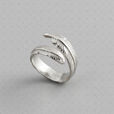 S925 Silver Fantasy Feather Shape Ring by Gioiellin