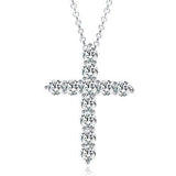 White Gold Cubic Zirconia Cross Necklaces for Women by Hollywood Sensation®