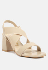 elastic straps block heel sandals by London Rag