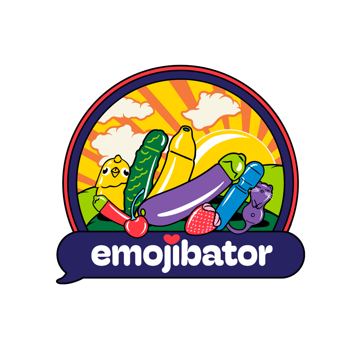 Emojibator Sunset Vibes Sticker by Emojibator