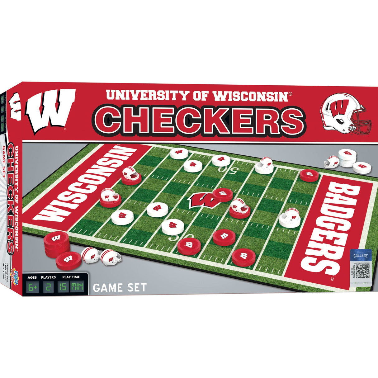 Wisconsin Badgers Checkers Board Game by MasterPieces Puzzle Company INC