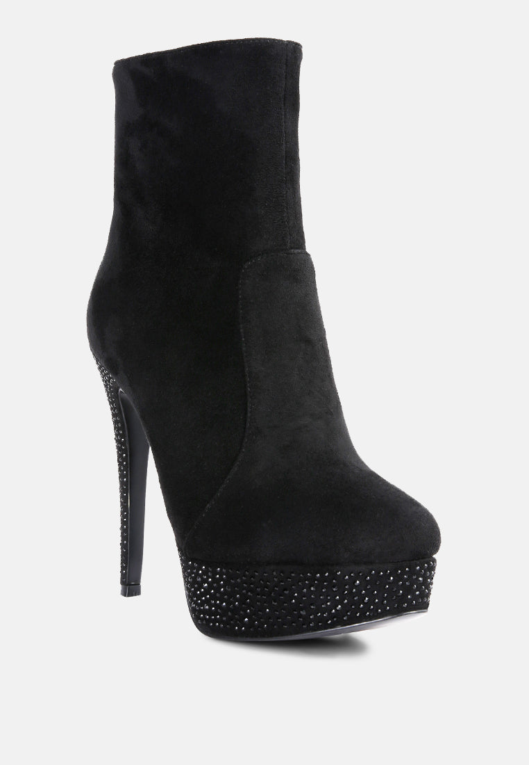 espiree microfiber high heeled ankle boots by London Rag