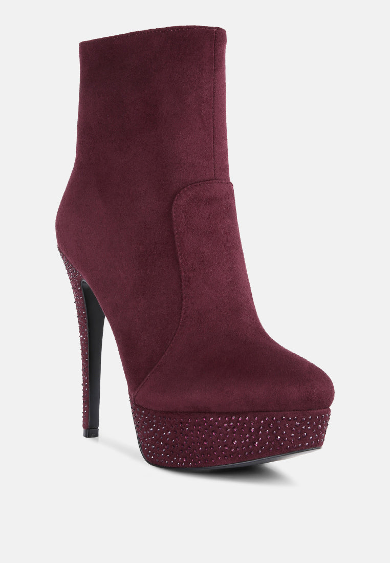 espiree microfiber high heeled ankle boots by London Rag