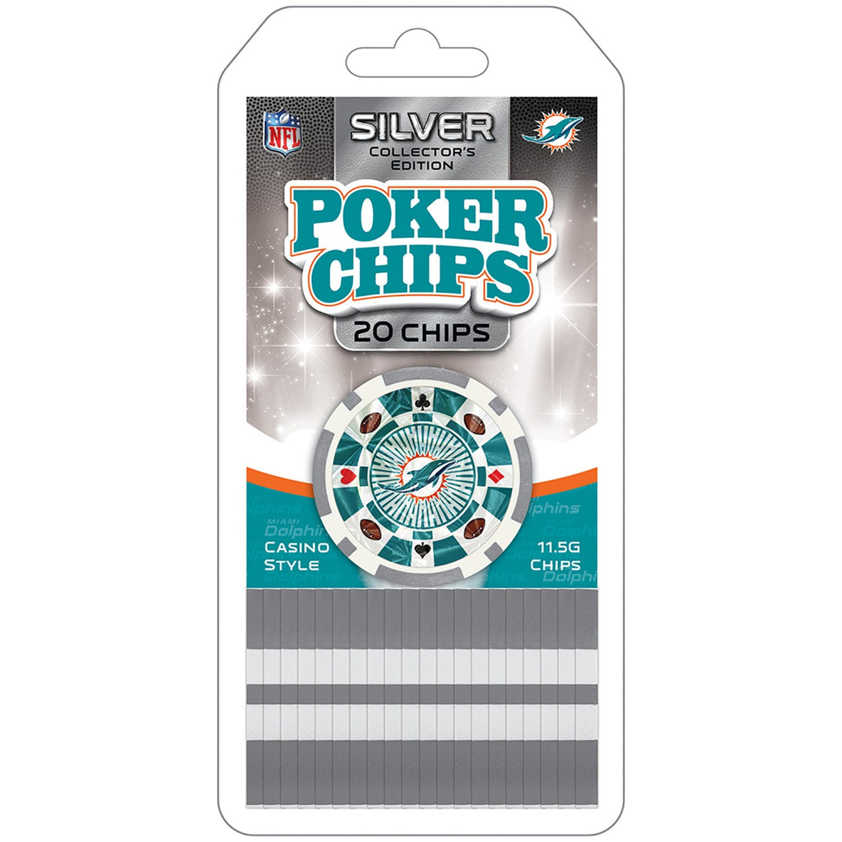 Miami Dolphins 20 Piece Poker Chips by MasterPieces Puzzle Company INC