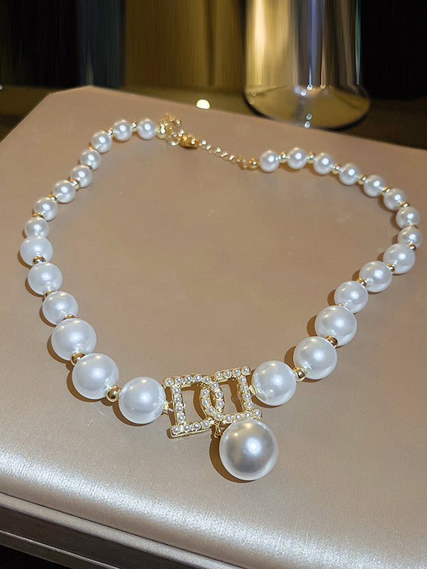 Imitation Pearl Dainty Necklace Necklaces Accessories by migunica