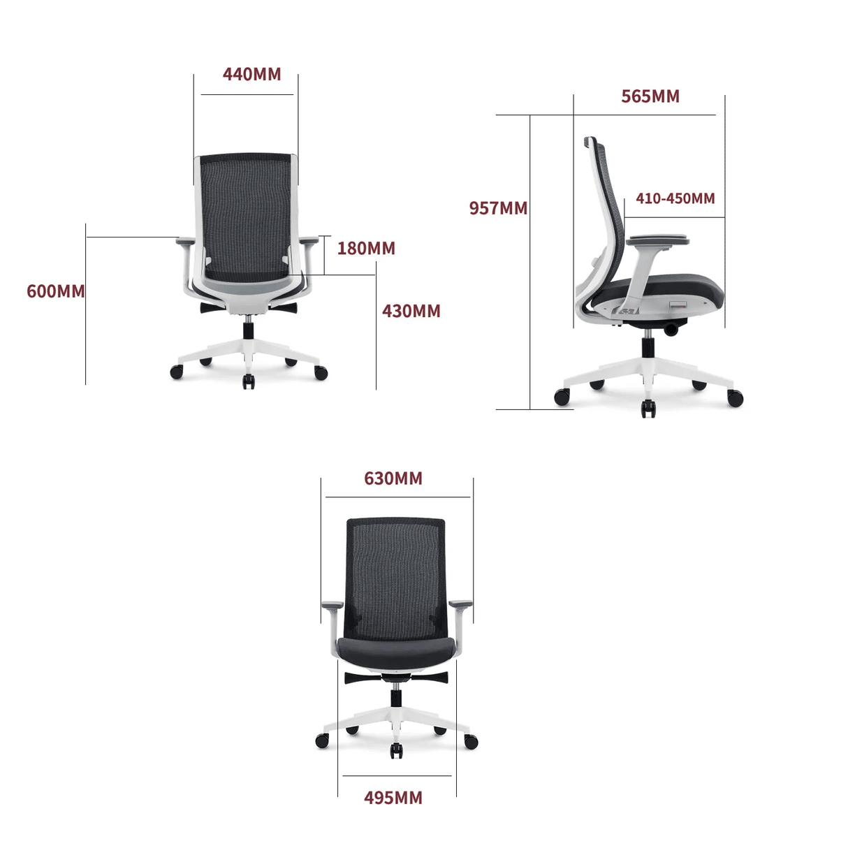 GrinChair Modern Mesh Ergonomic Chair by EFFYDESK by Level Up Desks