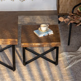 Modern Retro Splicing Square Coffee Table Set of 2 by Blak Hom