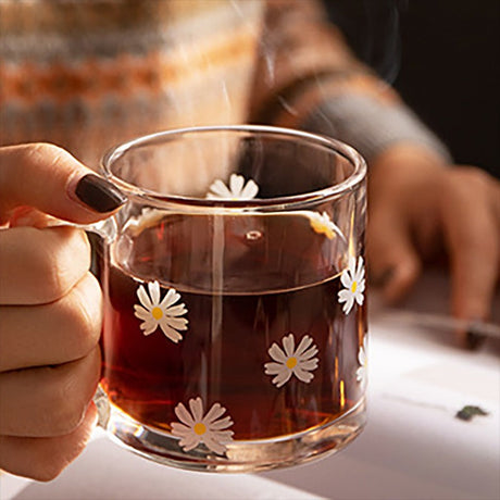 Set Of Four Modern Printed Glass Mugs by Izhar Studio- CA