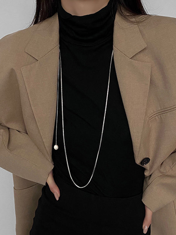 Casual Normcore Pearl Necklaces Accessories by migunica