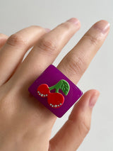 Geometric Fruit  Rhinestone Rings Accessories by migunica