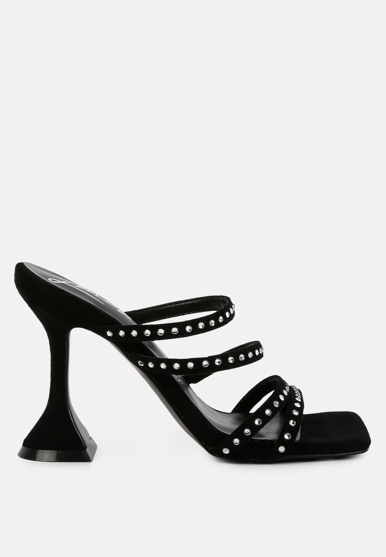 face me studded spool heel multi strap sandals by London Rag