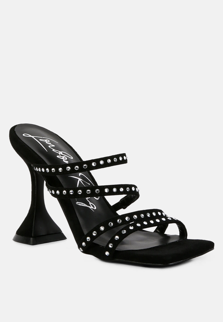 face me studded spool heel multi strap sandals by London Rag