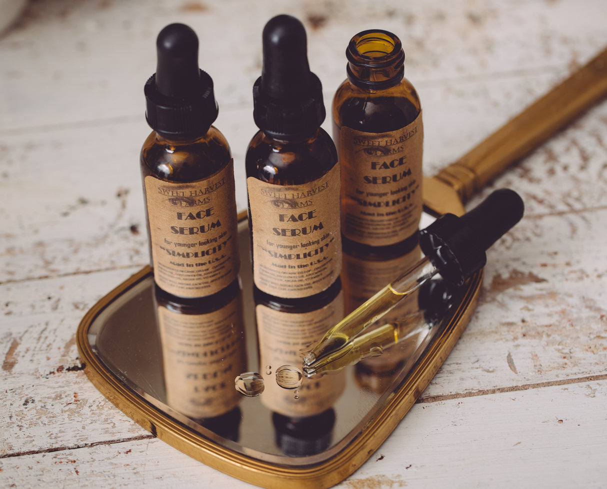 Organic Face Serum For younger looking skin by Sweet Harvest Farms